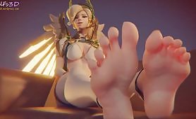 Overwatch Mercys Foot Fetish POV feet licking