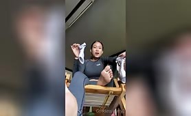 Goddess Nutty forces you to inhale her stinky feet and socks to allow you to cum